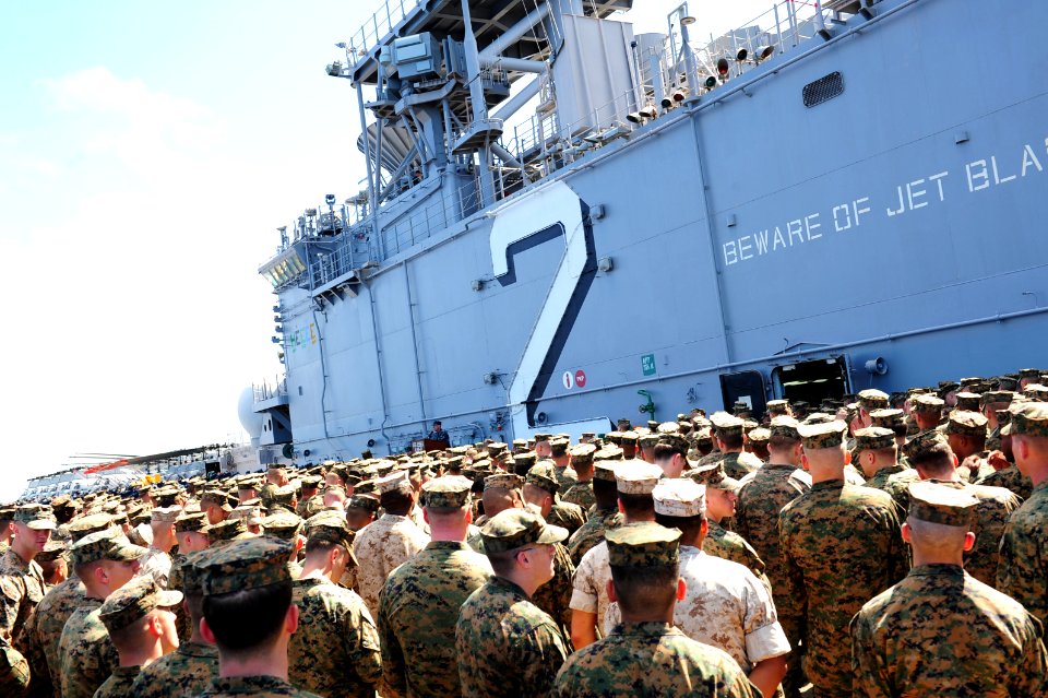 US Navy 110929-N-WA347-087 Vice Adm. Scott H. Swift, commander of the U.S. 7th Fleet, addresses Sailors assigned to the forward-deployed amphibious