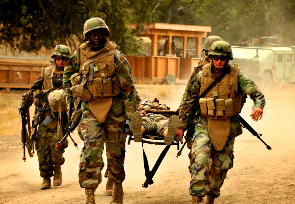 US Navy 111004-N-SM578-291 Seabees assigned to Naval Mobile Construction Battalion (NMCB) 40 conduct a mass casualty drill