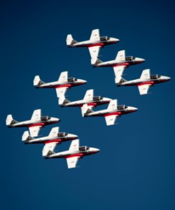 US Navy 111008-N-DR144-759 The Canadian Forces 432 Air Demonstration Squadron, the Snowbirds, perform during San Francisco Fleet Week 2011