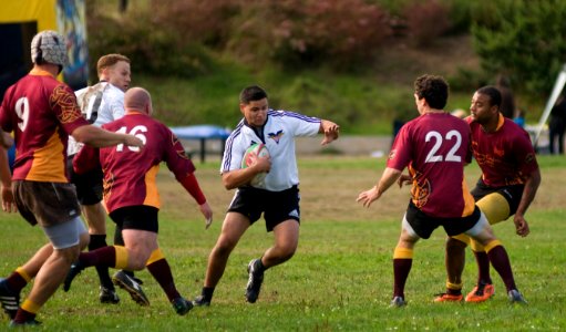 US Navy 111008-N-TZ605-477 The Gold Eagles Rugby Football Club assigned to the aircraft carrier USS Carl Vinson (CVN 70) plays a match with the loc