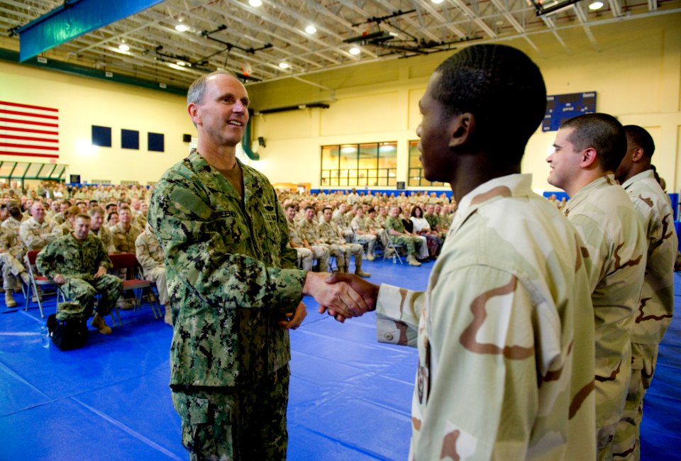 US Navy 111006-N-IR479-031 Chief of Naval Operations (CNO) Adm. Jonathan Greenert answers questions during an all-hands-call at Naval Support Activ