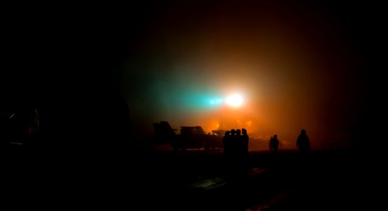 US Navy 111010-N-TU221-099 Sailors perform operations on the flight deck of the Nimitz-class aircraft carrier USS Abraham Lincoln (CVN 72) photo