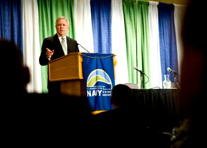 US Navy 111013-N-AC887-002 Secretary of the Navy (SECNAV) the Honorable Ray Mabus delivers remarks at the Naval Energy Forum at the Ronald Reagan B