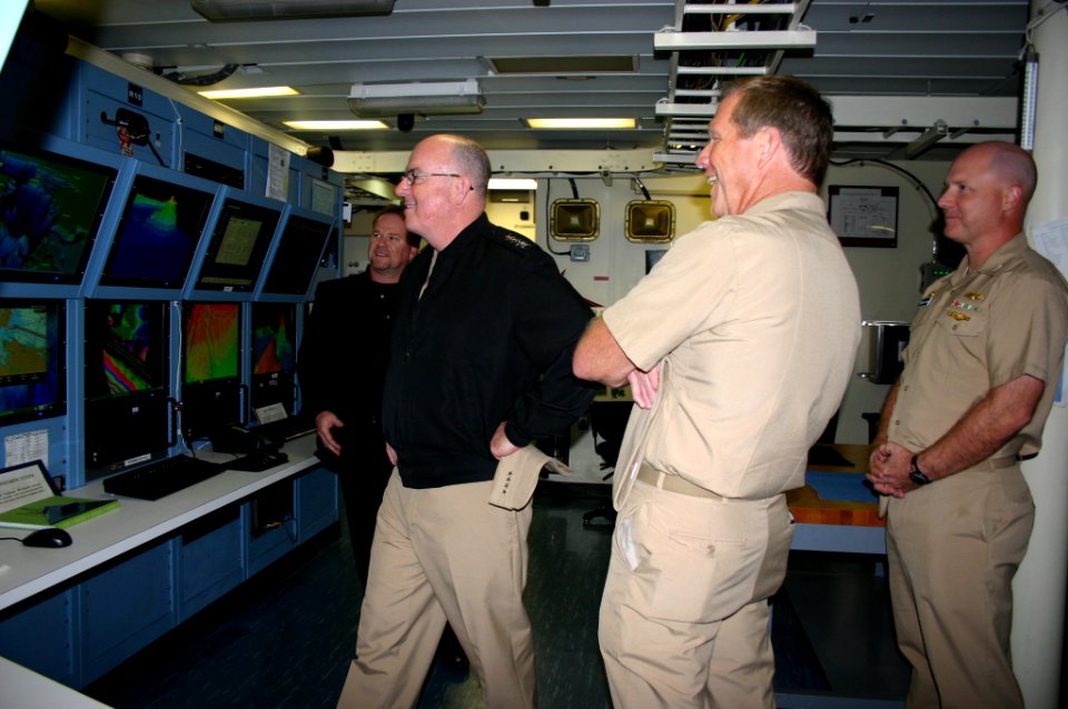 US Navy 111012-N-UT935-648 Senior military officials tour the USNS Pathfinder (T- AGS 60)
