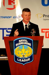 US Navy 111020-N-AD372-024 Master Chief Petty Officer of the Navy (MCPON) Rick D. West speaks during the 29th Naval Submarine League Symposium photo