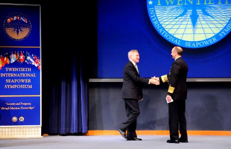 US Navy 111020-N-FC670-023 Chief of Naval Operations (CNO) Adm. Jonathan Greenert, right, and Secretary of the Navy (SECNAV) photo