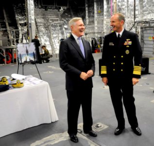 US Navy 111019-N-FC670-257 Secretary of the Navy (SECNAV) the Honorable Ray Mabus and Chief of Naval Operations (CNO) Adm. Jonathan Greenert attend photo