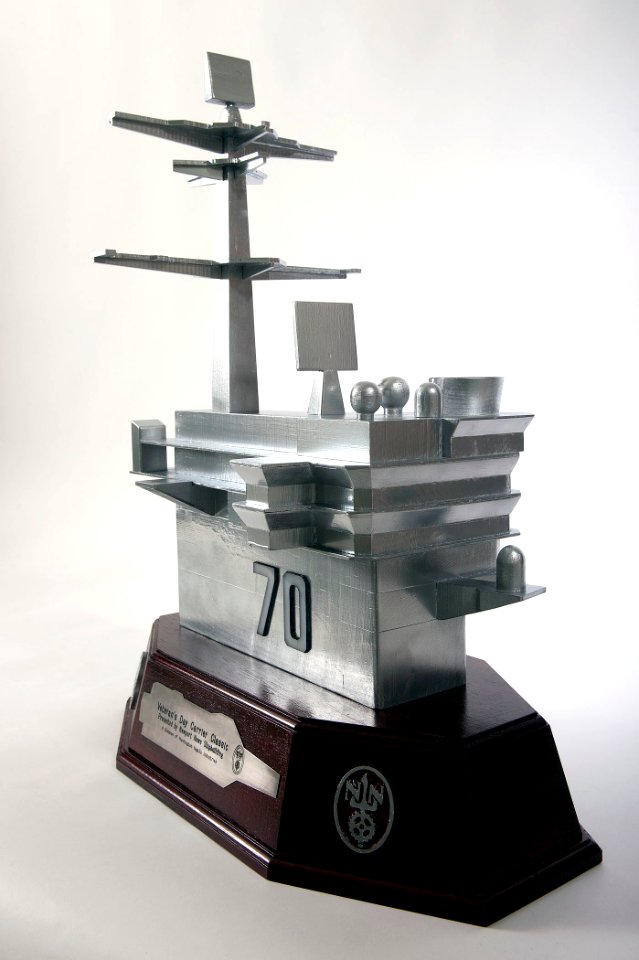 US Navy 111021-N-ZZ999-002 A mockup of the Quicken Loans Carrier Classic trophy for the Quicken Loans Carrier Classic men's basketball game