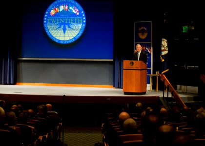 US Navy 111020-N-AC887-002 Secretary of the Navy Ray Mabus addresses maritime leaders during the 20th International Seapower Symposium at the U.S