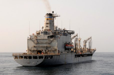 US Navy 111023-N-XQ375-099 The Military Sealift Command fleet replenishment oiler USNS Leroy Grumman (T-AO 195) transits the Arabian Gulf. Leroy Gr
