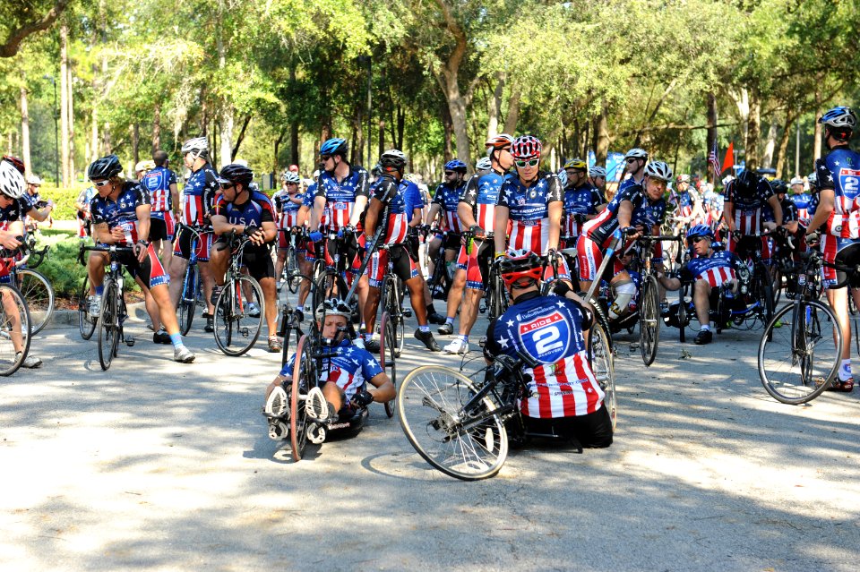 US Navy 111025-N-DD445-006 More than 200 cyclist, injured veterans and their supporters prepare to start the Ride 2 Recovery Florida Challenge
