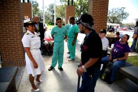 US Navy 111026-N-YM440-128 Rear Adm. Eleanor Valentin, commander of the Navy Medicine Support Command and director of the Medical Service Corps, vi