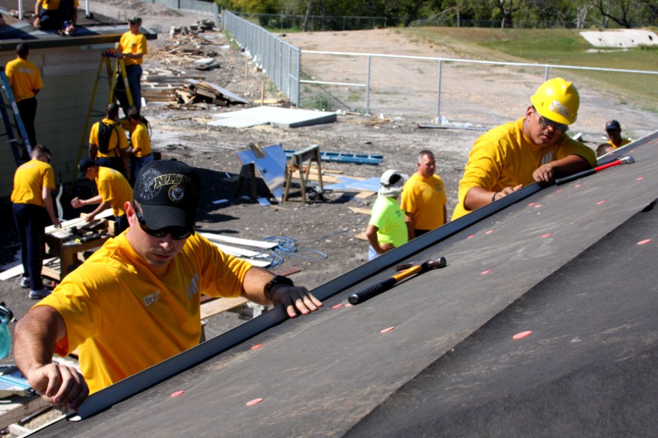 US Navy 111026-N-NT881-028 San Antonio area sailors volunteer to help build a house for Habitat for Humanity
