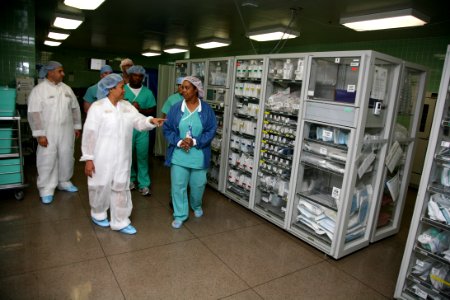 US Navy 111026-N-YM440-140 Rear Adm. Eleanor Valentin, left, commander of the Navy Medicine Support Command and director of the Medical Service Cor