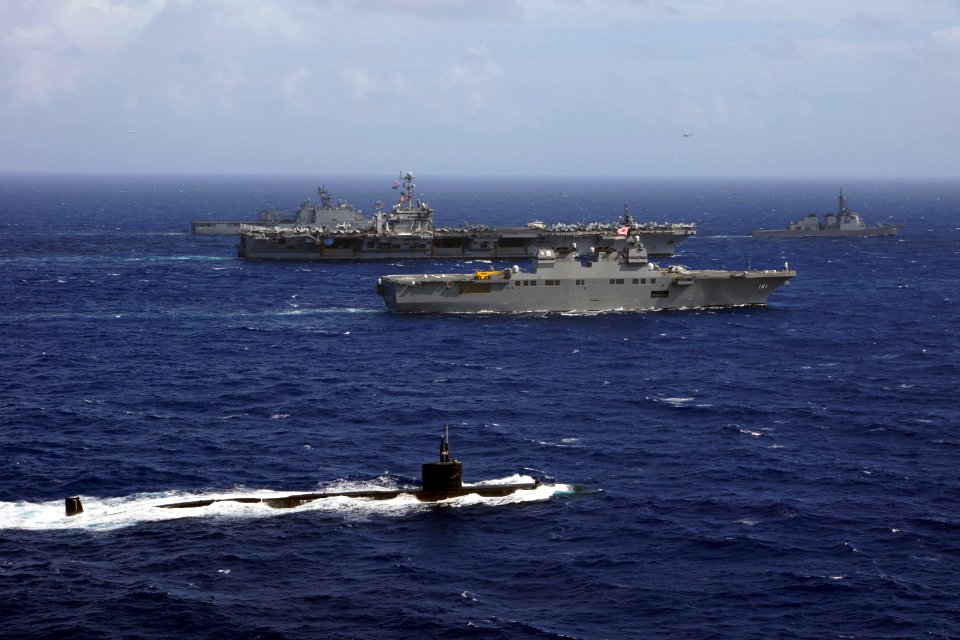 US Navy 111104-N-ZZ999-885 U.S. Navy and Japan Maritime Self-Defense Force ships are underway in formation during Annual Exercise (ANNUALEX ) 2011