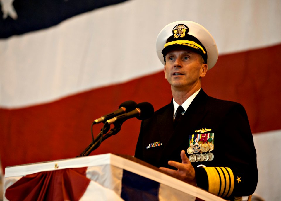 US Navy 111029-N-NY820-067 Chief of Naval Operations (CNO) Adm. Jonathan Greenert delivers remarks during the commissioning for the Virginia-class