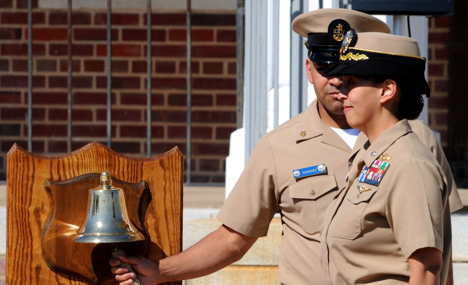 US Navy 111104-N-GS507-325 Center for Information Dominance Unit Corry Station Commanding Officer Cmdr. Luciana Sung departs at the conclusion of a