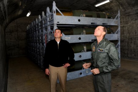 US Navy 111109-N-KK192-020 Rear Adm. Dan Cloyd, right, commander of Naval Forces Japan and Navy Munitions Command East Asia, and Lt. Joe Phillips,