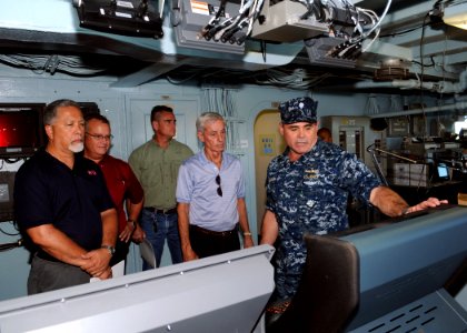 US Navy 111109-N-UE250-037 Rear Adm. Dan Cloyd, right, commander of Naval Forces Japan and Navy Munitions Command East Asia, and Lt. Joe Phillips,