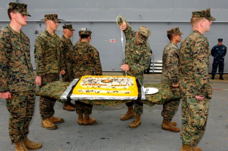 US Navy 111110-N-WA347-031 Lt. Col. Damien Marsh, commanding officer of the aviation combat element of the 31st Marine Expeditionary Unit (31st MEU