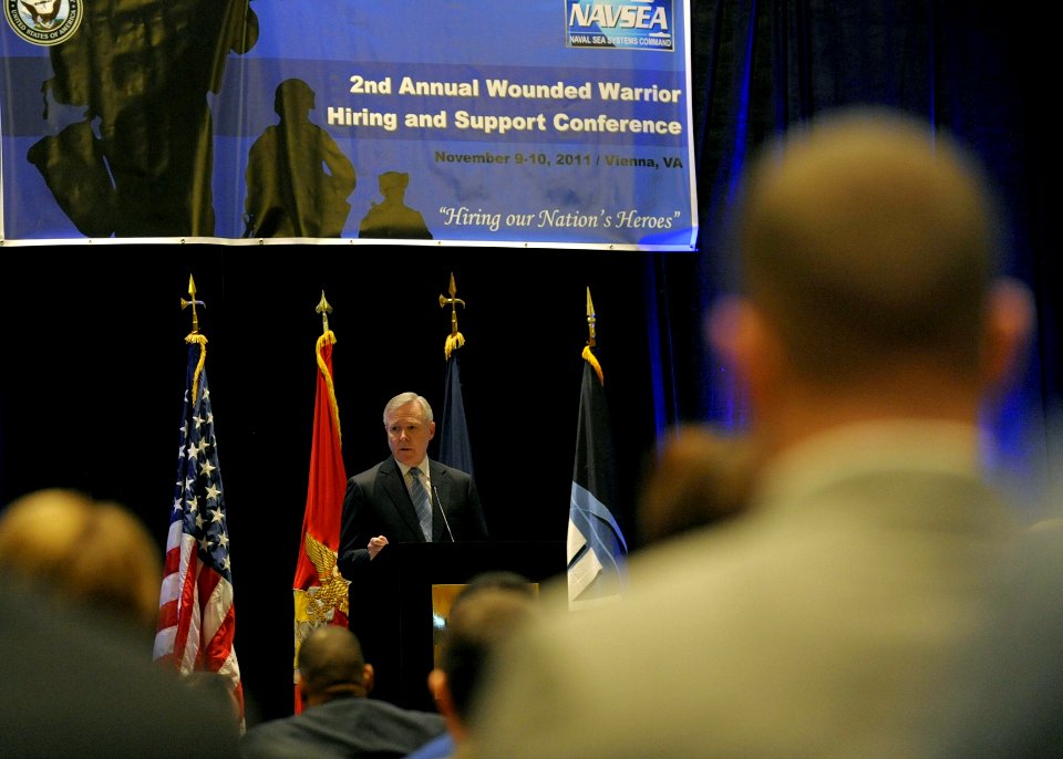 US Navy 111109-N-AC887-001 Secretary of the Navy (SECNAV) the Honorable Ray Mabus delivers the keynote address at the 2nd annual Wounded Warrior Hi