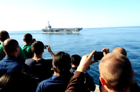 US Navy 111112-N-QL471-256 Sailors aboard the aircraft carrier USS George H.W. Bush (CVN 77) take photos