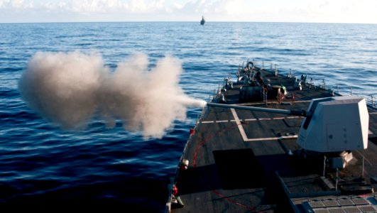 US Navy 111115-N-WX059-057 USS Chafee (DDG 90) fires during a live gunnery exercise