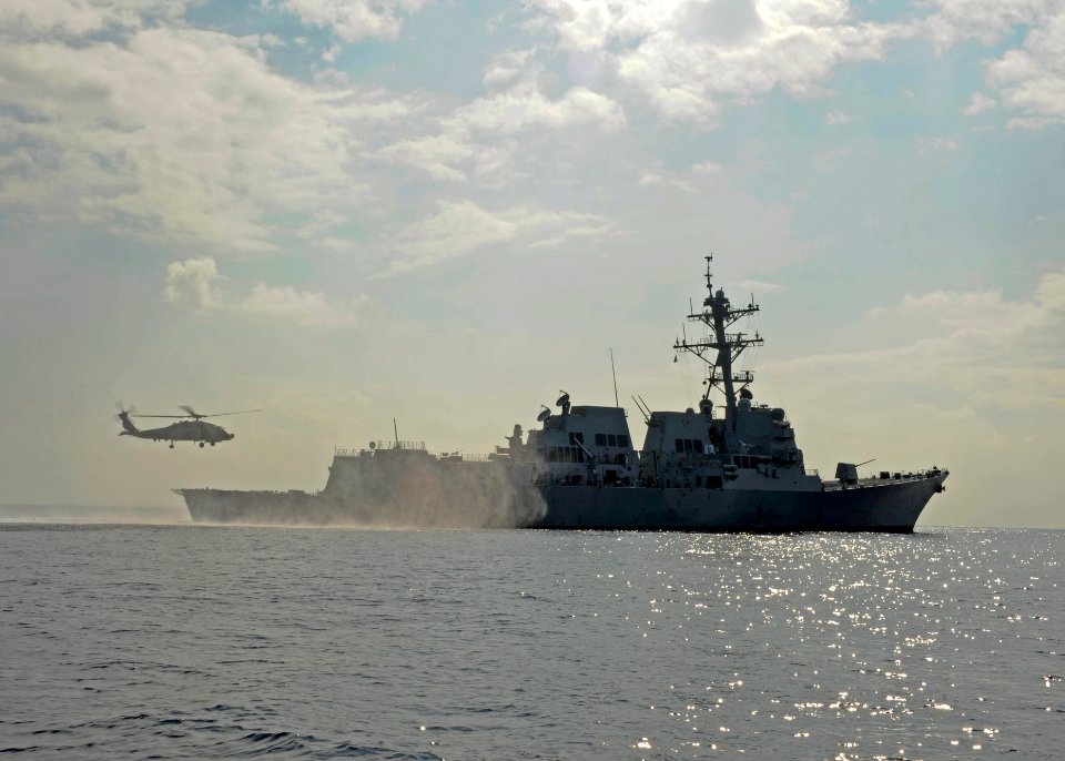US Navy 111116-N-VH839-121 An MH-60R Sea Hawk conducts flight quarters