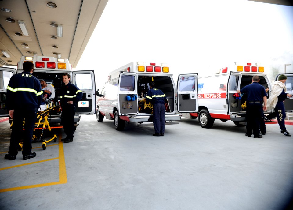 US Navy 111117-N-UB993-030 Ambulances transfer patients during drill