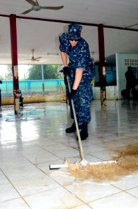 US Navy 111120-N-WV964-073 Information Systems Technician 3rd Class Matthew King, assigned to the guided-missile destroyer USS Lassen (DDG 82), pus