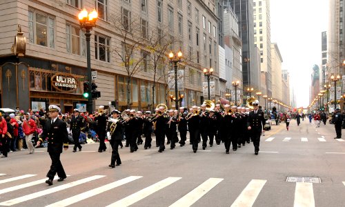 US Navy 111124-N-CD297-037 Sailors assigned to Navy Band Great Lakes perform in the Chicago Thanksgiving Day Parade