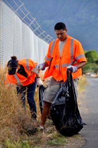 US Navy 111119-N-WP746-128 Hawaii Air National Guard Master Sgt. Jermiane Speed, assigned to the 201st Intelligence Squadron, and Hospitalman Alexa photo