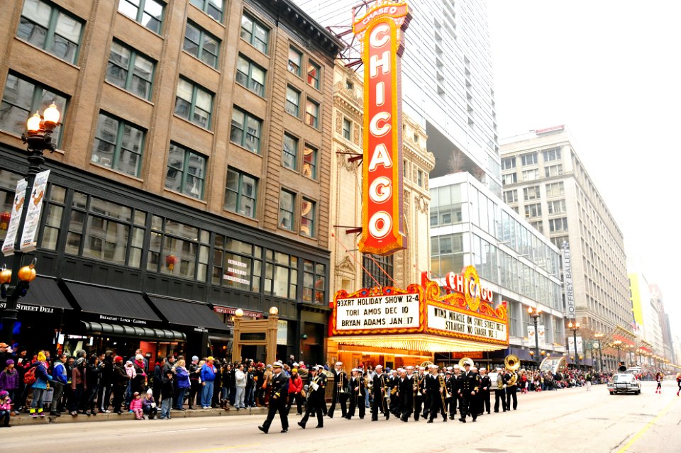 US Navy 111124-N-CD297-049 Sailors assigned to U.S. Navy Band Great Lakes perform in the Chicago Thanksgiving Day Parade