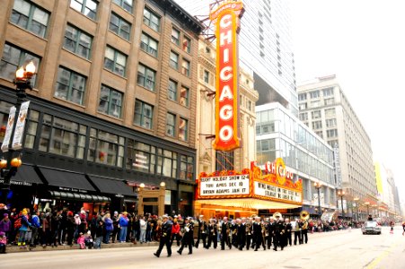 US Navy 111124-N-CD297-049 Sailors assigned to U.S. Navy Band Great Lakes perform in the Chicago Thanksgiving Day Parade