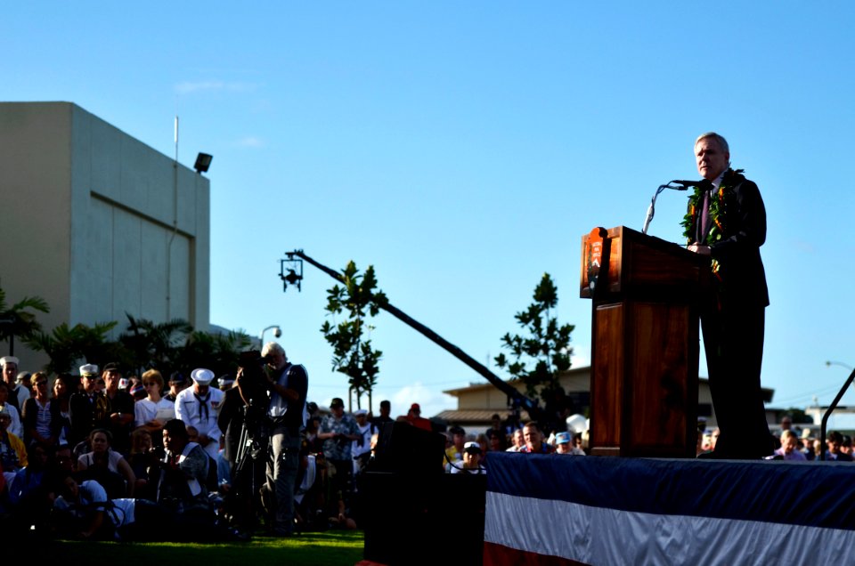 US Navy 111207-N-WP746-496 Secretary of the Navy (SECNAV) the Honorable Ray Mabus delivers his remarks during the 70th anniversary of the attack on