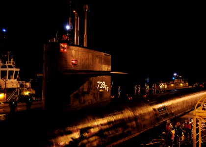 US Navy 111210-N-GU530-021 The ballistic-missile submarine USS Nebraska (SSBN 739) returns to its homeport of Naval Base Kitsap-Bangor following a
