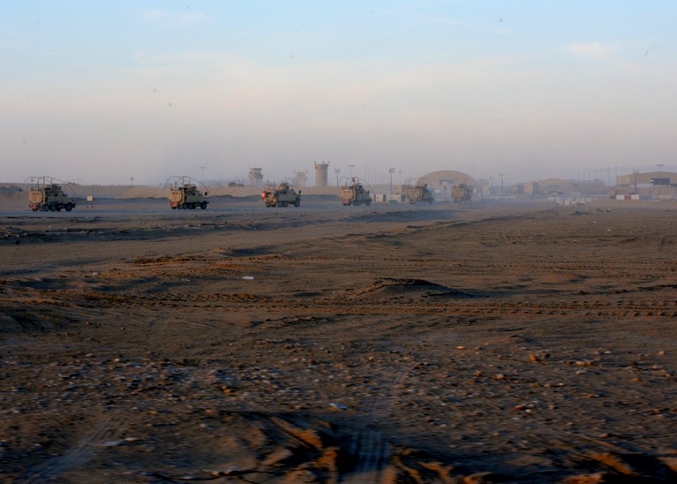 US Navy 111214-N-BA263-968 Convoys drive to Camp Beuhring, Kuwait, as U.S. forces depart Iraq
