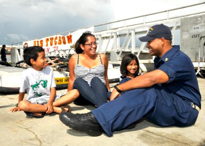 US Navy 111213-N-UK333-014 Chief Machinist's Mate Juan Garcia, assigned to the Los Angeles-class submarine USS Tucson (SSN 770)