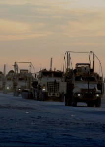 US Navy 111214-N-BA263-943 Convoys drive to Camp Beuhring, Kuwait, as U.S. forces depart Iraq