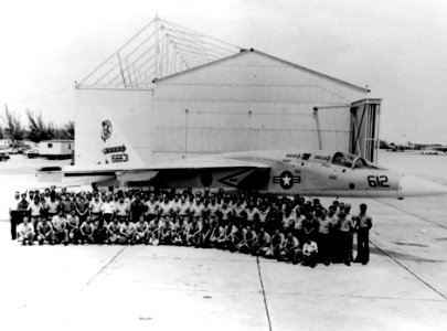 US Navy RVAH-5 personnel group photo with RA-5C 1977