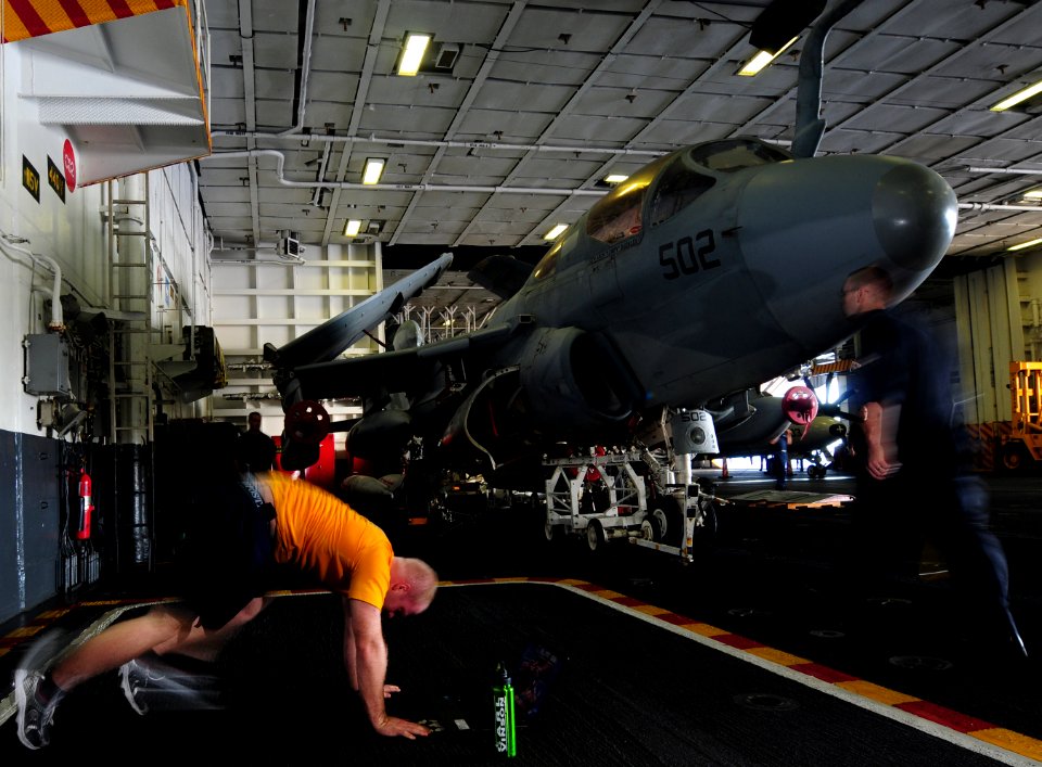 US Navy 111219-N-RG587-112 Aviation Structural Mechanic (Equipment) 2nd Class James Stephens, assigned to Strike Fighter Squadron (VFA) 25, follows