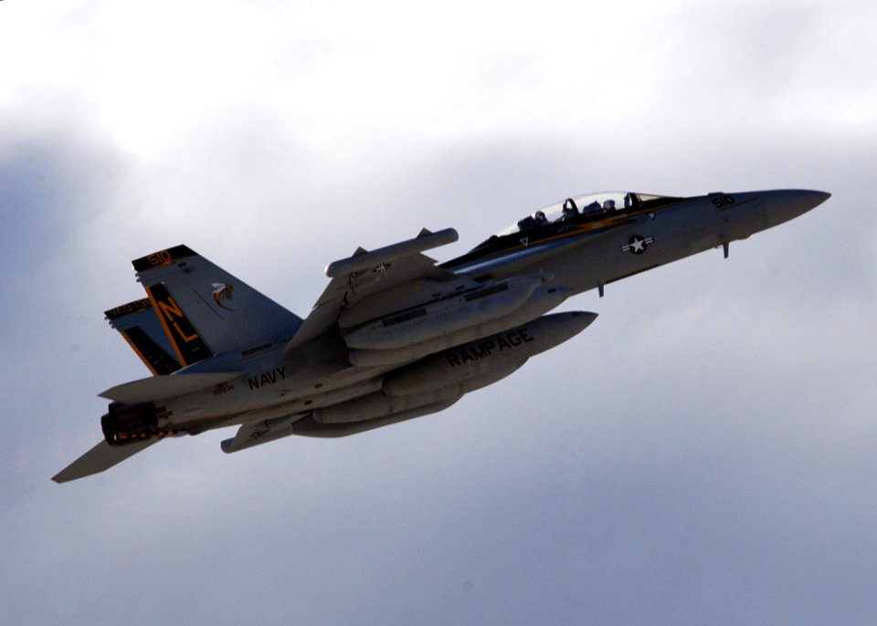 US Navy 111220-N-MO201-236 A Boeing EA-18G Growler aircraft takes off following a transient stop on Crete