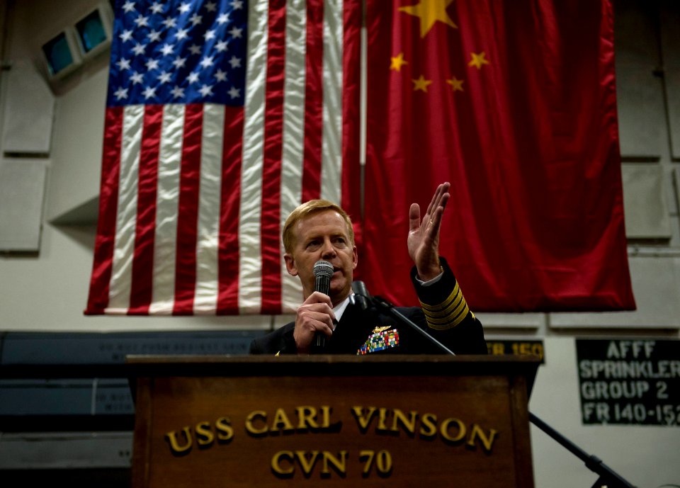 US Navy 111227-N-DR144-753 Capt. Kent D. Whalen, commanding officer of the Nimitz-class aircraft carrier USS Carl Vinson (CVN 70), delivers remarks