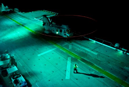 US Navy 111230-N-DX615-188 A CH-46E Sea Stallion helicopter assigned to the Red Dragons of Marine Medium Helicopter Squadron (HMM) 268 Reinforced p