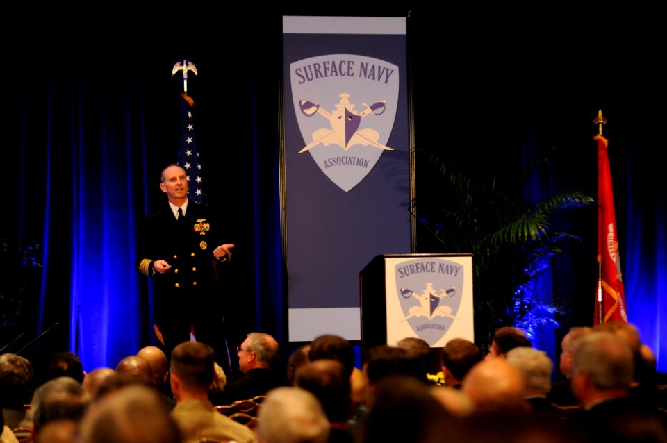 US Navy 120110-N-YQ566-186 Chief of Naval Operations Adm. Jonathan W. Greenert delivers remarks during the 24th Annual Surface Navy Association Sym