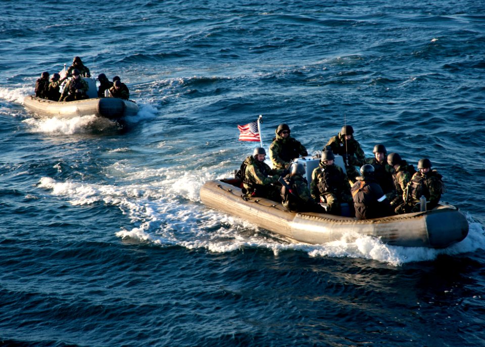 US Navy 120114-N-NL401-156 Sailors assigned to the Arleigh Burke-class guided-missile destroyer USS James E. Williams (DDG 95) participate in a vis