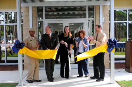 US Navy 120112-N-ZN848-044 VIPs cut the ribbon at a new youth center at Naval Support Activity Panama City