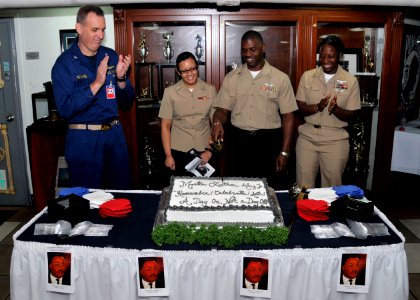 US Navy 120113-N-KM939-071 Capt. Kenneth Reynard, executive officer aboard the nuclear-powered aircraft carrier USS George Washington (CVN 73) appl