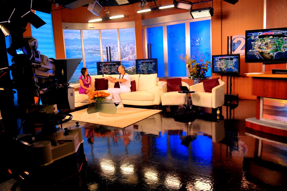 US Navy 120119-N-YQ566-031 Chief of Naval Operations (CNO) Adm. Jonathan Greenert appears on Hawaiian news channel KHON2 TV's