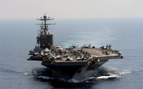 US Navy 120118-N-QH883-002 The Nimitz-class aircraft carrier USS Abraham Lincoln (CVN 72) transits the Indian Ocean photo